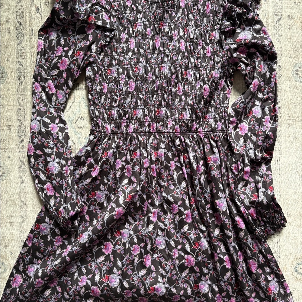 GAP Pink and Black A-line Dress with Ruffled Tiers